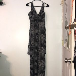 Pretty Young Thing gray floral maxi dress